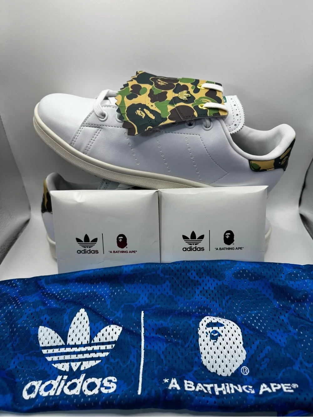 BAPE x adidas Stan Smith Golf Cloud White Green IG5916 Brand New Deadstock Size